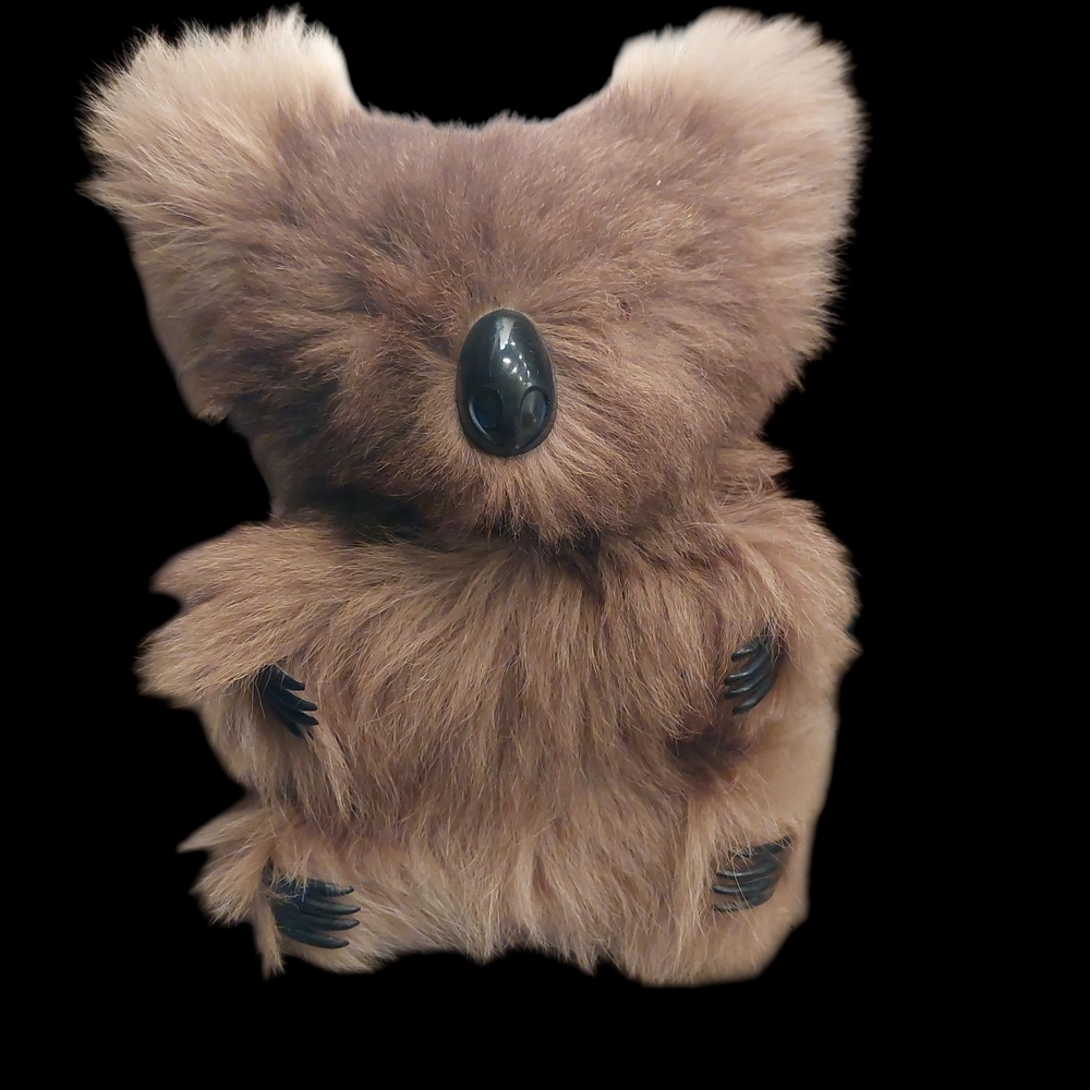 Real Fur Vintage Brown Plush Koala Decor